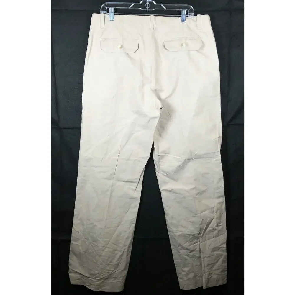 Banana Republic Mens Pants Tan Modern Relaxed Fit Linen Cotton Blend 35x32